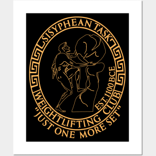 Sisyphean Task Weightlifting Club - Greek Mythology, Gym Meme, Bodybuilding Posters and Art